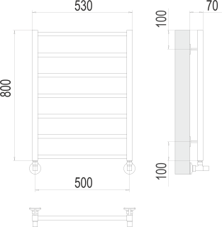 Полотенцесушитель водяной Terminus Контур П7 500х800