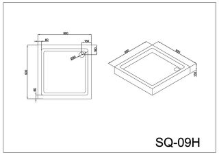 Поддон для душа Black & White Stellar Wind Easy Plumb 09HSQ00