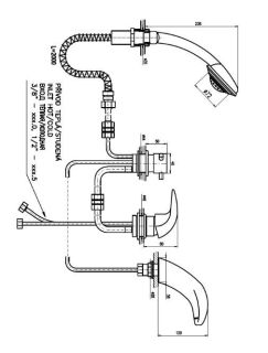 Смеситель на борт ванны Rav Slezak Dunaj D471.5PCMAT черный