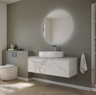 Подвесная тумба под раковину Sancos Stone ST120SV 120см Statuario White