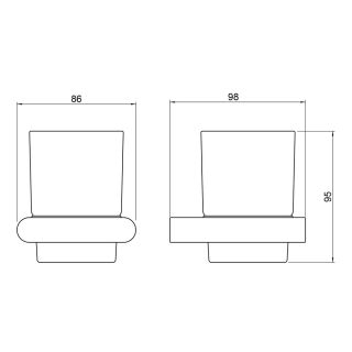 Стакан для зубных щёток Timo Luiro 18432/03 чёрный
