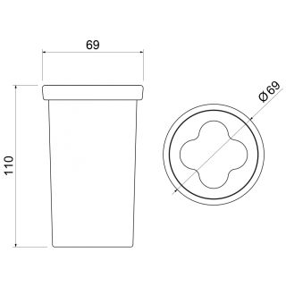 Стакан настольный для зубных щёток Timo Saona 13233/03 чёрный