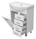 Напольная тумба под раковину Misty Стелла 65см с четырьмя ящиками и бельевой корзиной белый
