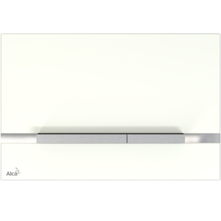 Стеклянная кнопка управления AlcaPlast для скрытых систем инсталляции белая STRIPE-GL1200