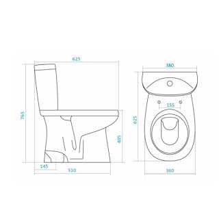 Унитаз напольный Santek Анимо 1WH110038 с сиденьем полипропилен, верт. выпуск