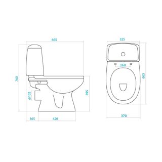 Унитаз напольный Santek Цезарь с сиденьем дюропласт Soft-close 1WH301746