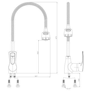 Смеситель для кухонной мойки Rossinka T40-26 Хром