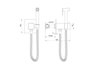 Гигиенический душ со смесителем Wonzon & Woghand WW-88829910-MW с термостатом белый матовый