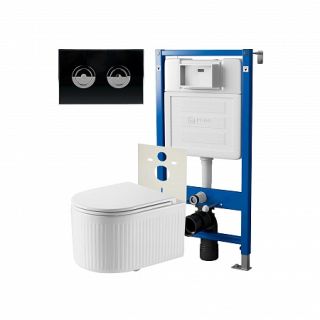 Комплект унитаза с инсталляцией Point Элемент PN48324BC с сиденьем Микролифт