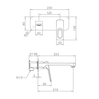 Смеситель для раковины Raglo R51.11.03 золотой сатин