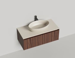 Подвесная тумба Salini Domino 27D210 100см шпон/гладкий фасад