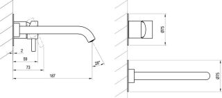 Смеситель для раковины Ravak Espirit X070198 ES 019.00CR.O1 настенный ХРОМ