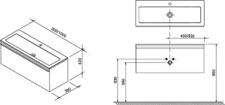 Ravak Тумба под умывальник SD 1000 Clear белая/белая