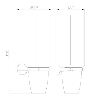 Туалетный ёршик в комплекте Wonzon & Woghand Simple WW-6529 хром