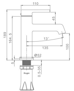 Смеситель для раковины Raglo R20.10.03 золотой сатин