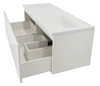 Подвесная тумба с раковиной Эстет Dallas Luxe ФР-00009679 П 105см длинный ящик белый