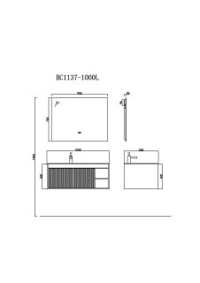 Тумба с раковиной Orans BC-1137-1000 11371000 100 см синий матовый