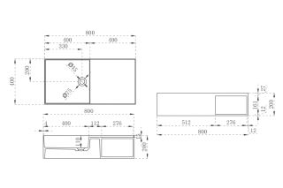 Подвесная тумба с раковиной ABBER Stein AS2649-0.8 80см белый матовый
