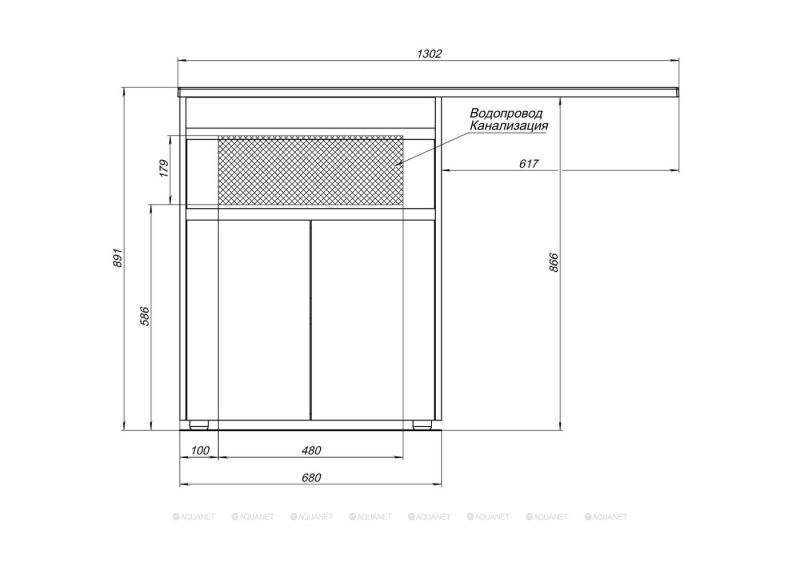 Тумба под раковину Aquanet Токио 237744 48 см белый
