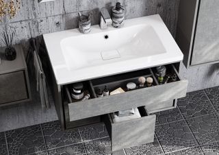 Тумба под раковину Акватон Уэльс 80см тёмный шоколад 1A267901WA6A0