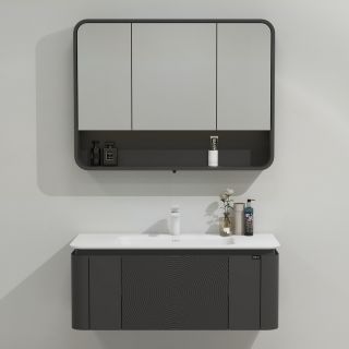 Тумба с раковиной Black&White Universe 9301000 100 см серый