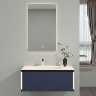 Тумба с раковиной Black&White Universe 945800 80 см синий