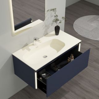 Тумба с раковиной Black&White Universe 945800 80 см синий