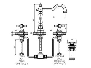 Смеситель для раковины Rav Slezak Morava retro MK332.5 Хром