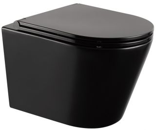 Подвесной унитаз ABBER Bequem безободковый чёрный матовый AC1102MB