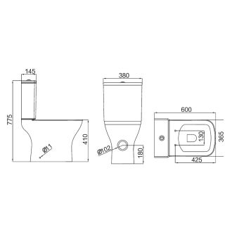 Azario Iris AZ-8353 Унитаз-компакт безободковый с сиденьем микролифт