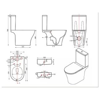 Унитаз напольный Azario Verde 650х380х790 безободковый с быстросъемным сиденьем (AZ-8220)