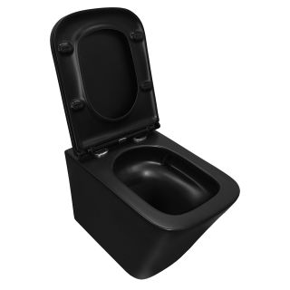 Унитаз подвесной Azario Teramo AZ-0052-UQ1MB черный безободковый с сиденьем микролифт