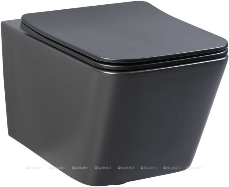 Унитаз подвесной Aquanet Rimless Tavr-W BL-103N-WHT black чёрный матовый