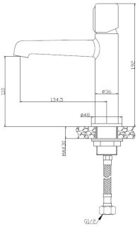 Смеситель для раковины BelBagno Uno золото UNO-LVM-ORO