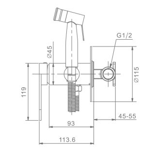 Гигиенический душ со смесителем Raglo R10.52.05 сатин