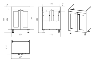 Напольная тумба под раковину Misty Урал 60см белый