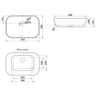 Раковина чаша Velvex 78542, белый