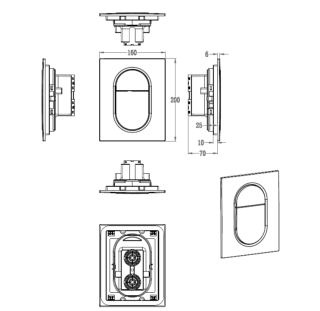 Кнопка смыва для инсталляции пневматическая Wonzon & Woghand WW-IB257-CR хром