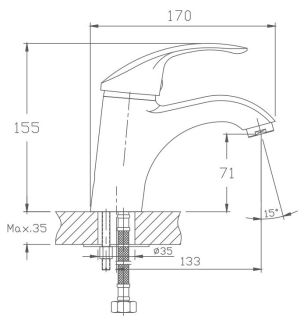 Смеситель для раковины Haiba HB1021 хром