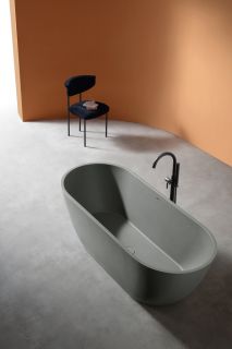 Ванна из искусственного камня ABBER Frankfurt AM9941MLG 170x75см светло-серый матовый