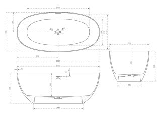 Ванна из искусственного камня ABBER Stein AS9624-1.5 150x72см белый матовый