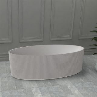 Ванна из искусственного камня ABBER Stein AS9627 180x85см белый матовый