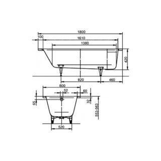 Стальная ванна KALDEWEI Puro 180x80 с покрытием Easy Clean
