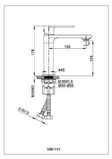 Смеситель для раковины Vincea Vogue VBF-1V1BG однорычажный, брашированное золото