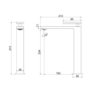 Смеситель для раковины Vincea Dice VBF-2DS2BN, брашированный никель