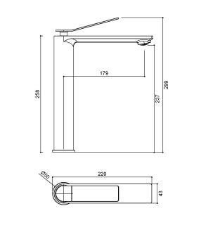 Смеситель для раковины Vincea Verse VBF-2VE2MB, черный