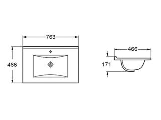 Раковина керамическая Vincea VBS-13975MB 76см чёрный