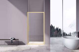 Душевая дверь Vincea Slim 8mm VDP-4SL100CLG, брашированное золото, стекло прозрачное