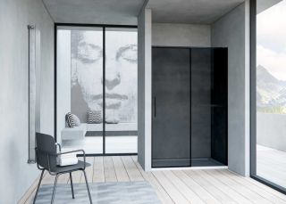 Душевая дверь Vincea Slim Soft VDS-1SS120CGB, 1200, черный, стекло тонированное