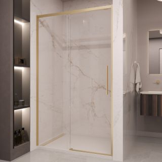 Душевая дверь Vincea Stella VDS-1ST130CLG, 1300, брашированное золото, стекло прозрачное